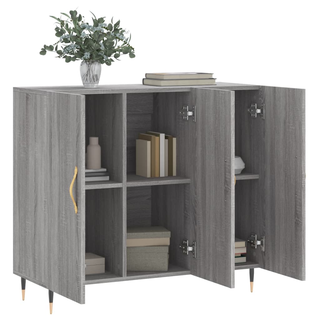 vidaXL Dulap, gri sonoma, 90x34x80 cm, lemn compozit vidaXL Dulap, gri sonoma, 90x34x80 cm, lemn compozit