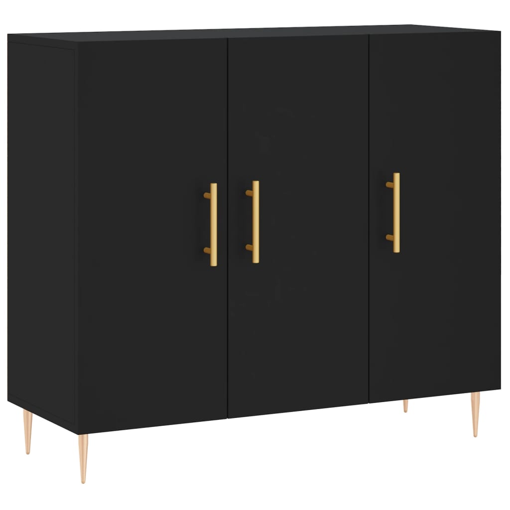 vidaXL Dulap, negru, 90x34x80 cm, lemn compozit