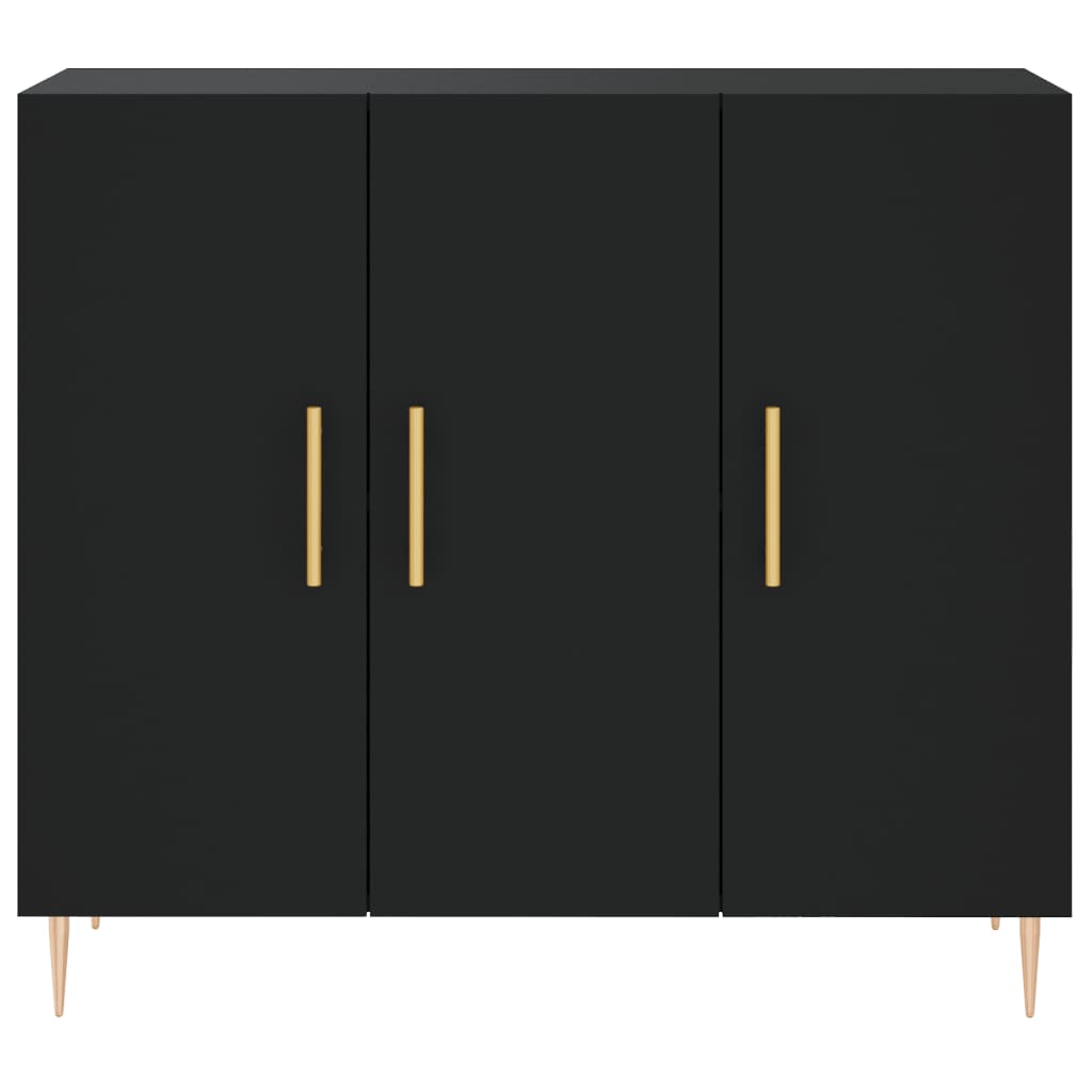 vidaXL Dulap, negru, 90x34x80 cm, lemn compozit