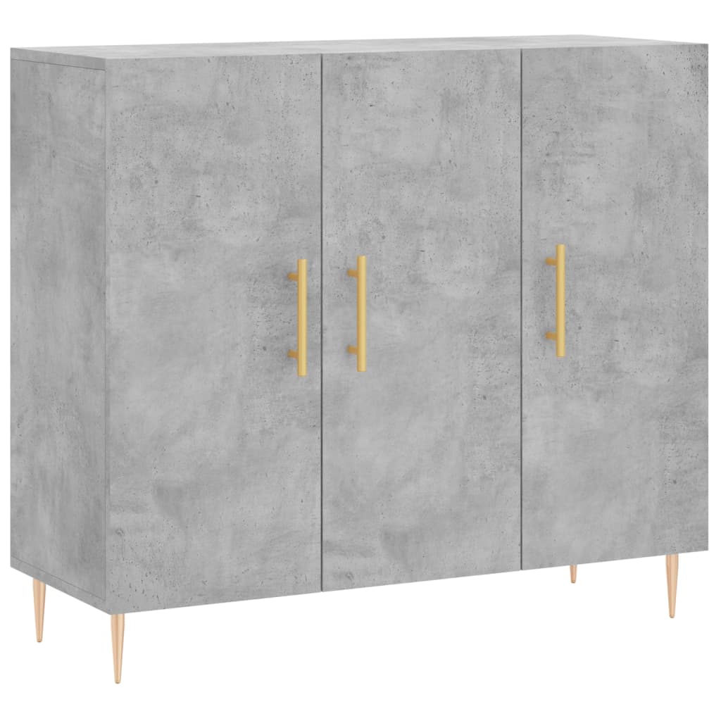 vidaXL Dulap, gri beton, 90x34x80 cm, lemn compozit