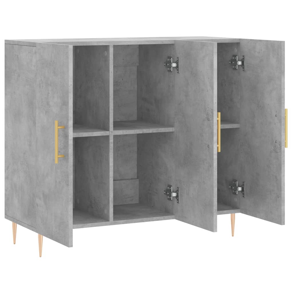 vidaXL Dulap, gri beton, 90x34x80 cm, lemn compozit
