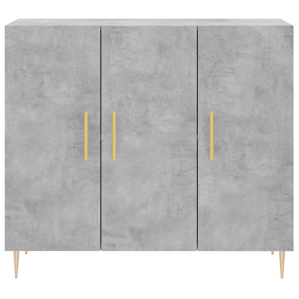 vidaXL Dulap, gri beton, 90x34x80 cm, lemn compozit