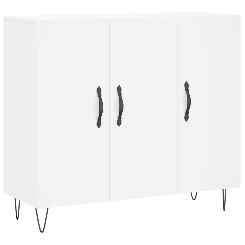 vidaXL Dulap, alb, 90x34x80 cm, lemn compozit