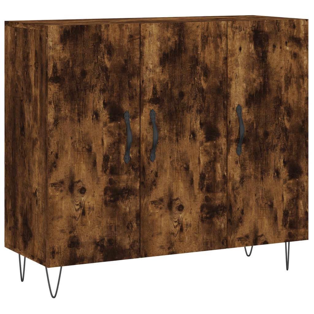 vidaXL Dulap, stejar fumuriu, 90x34x80 cm, lemn compozit