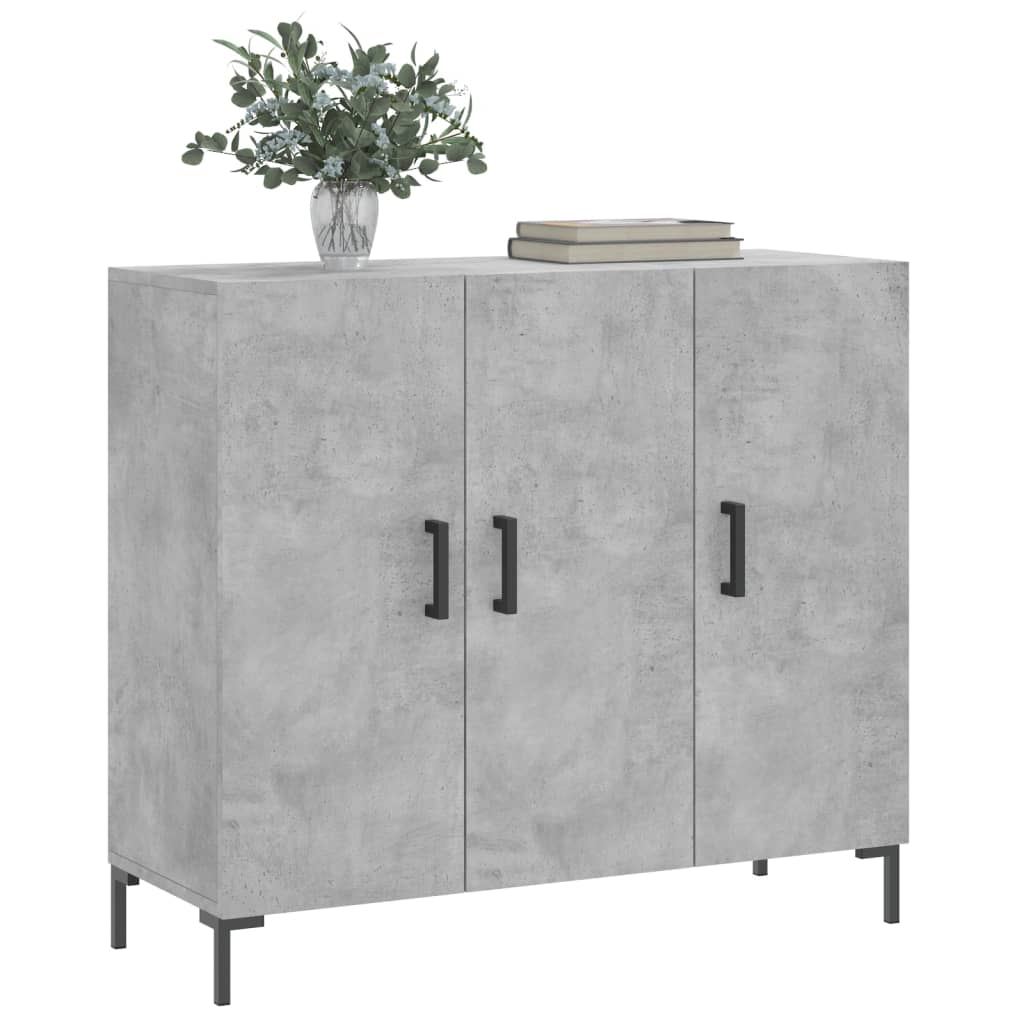 vidaXL Dulap, gri beton, 90x34x80 cm, lemn compozit vidaXL Dulap, gri beton, 90x34x80 cm, lemn compozit