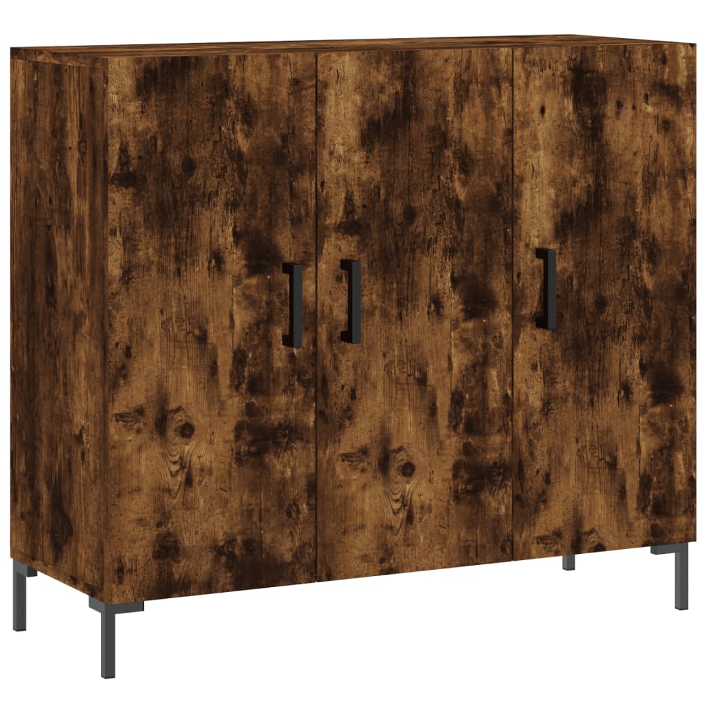 vidaXL Dulap, stejar fumuriu, 90x34x80 cm, lemn compozit