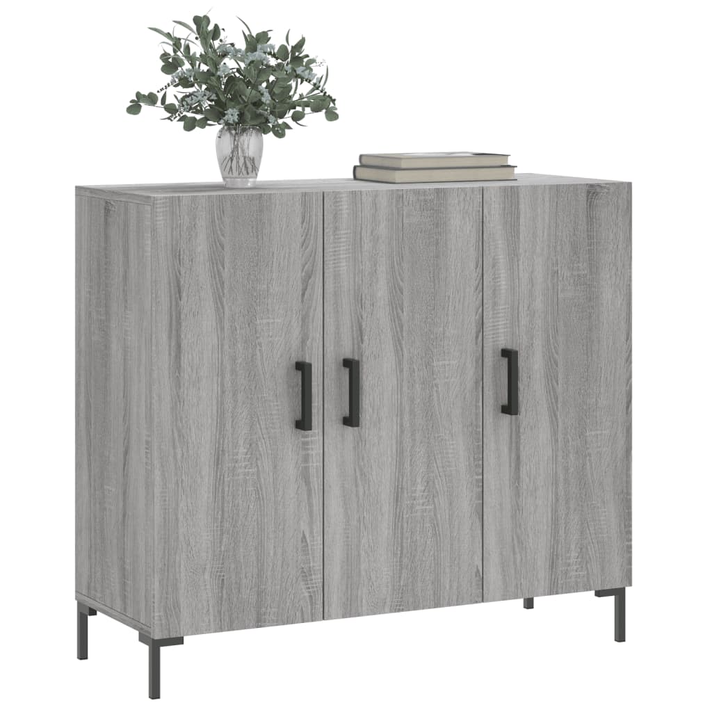 vidaXL Dulap, gri sonoma, 90x34x80 cm, lemn compozit