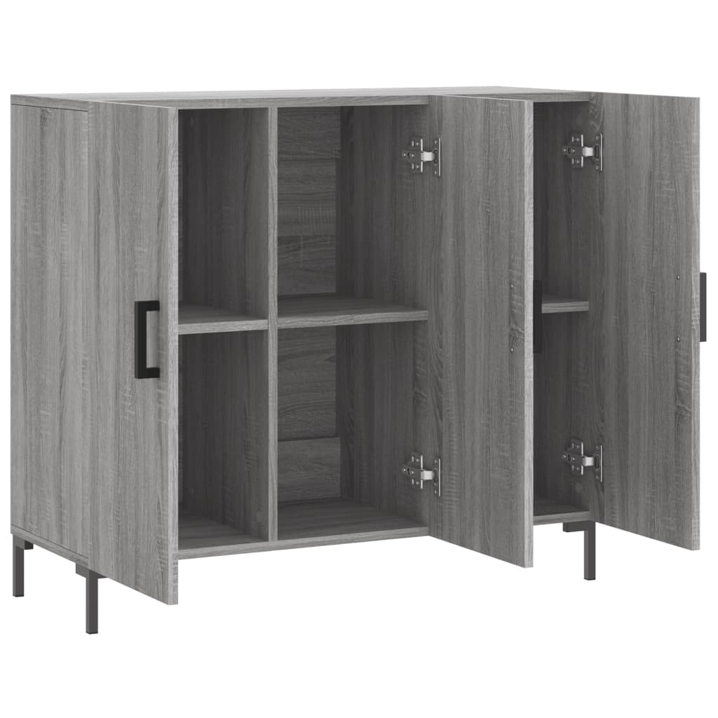 vidaXL Dulap, gri sonoma, 90x34x80 cm, lemn compozit