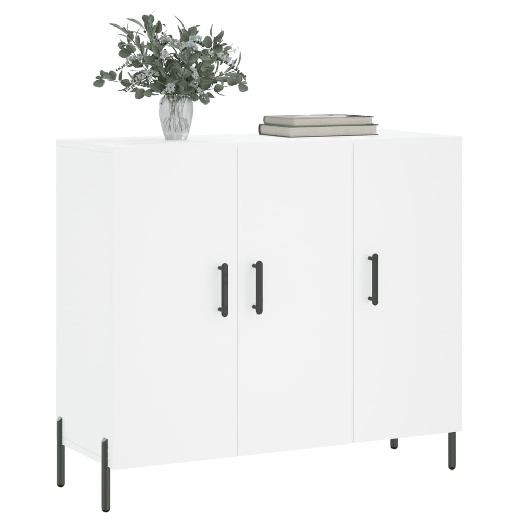 vidaXL Dulap, alb, 90x34x80 cm, lemn compozit