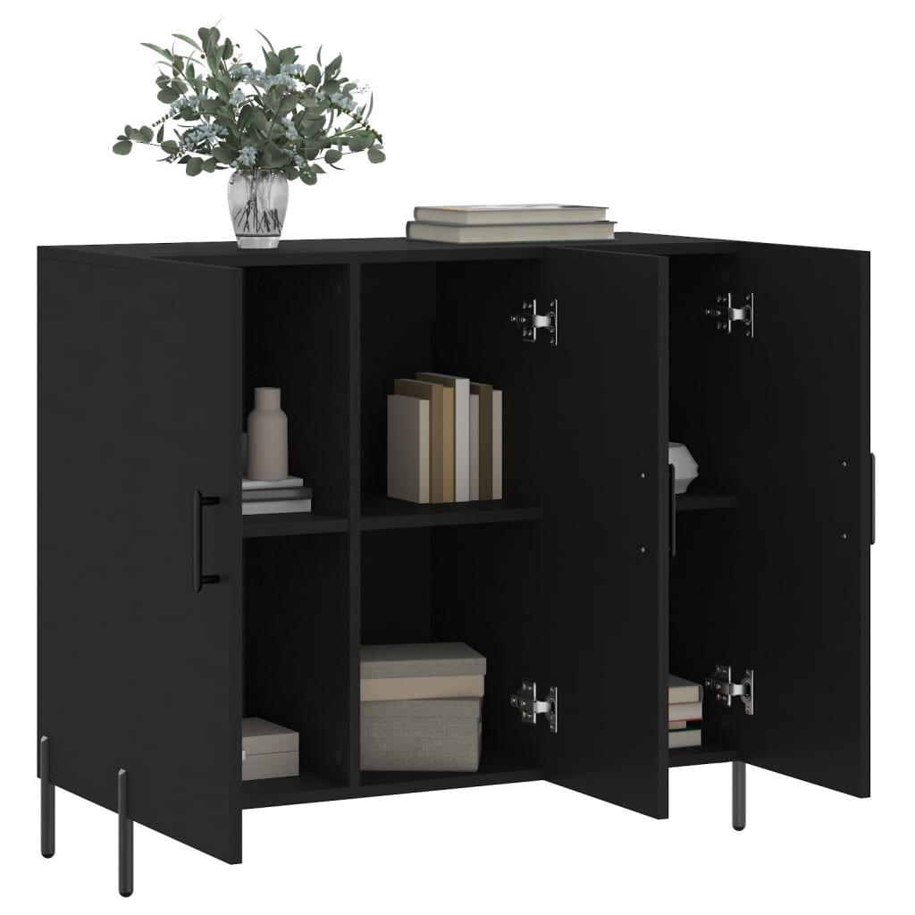 vidaXL Dulap, negru, 90x34x80 cm, lemn compozit
