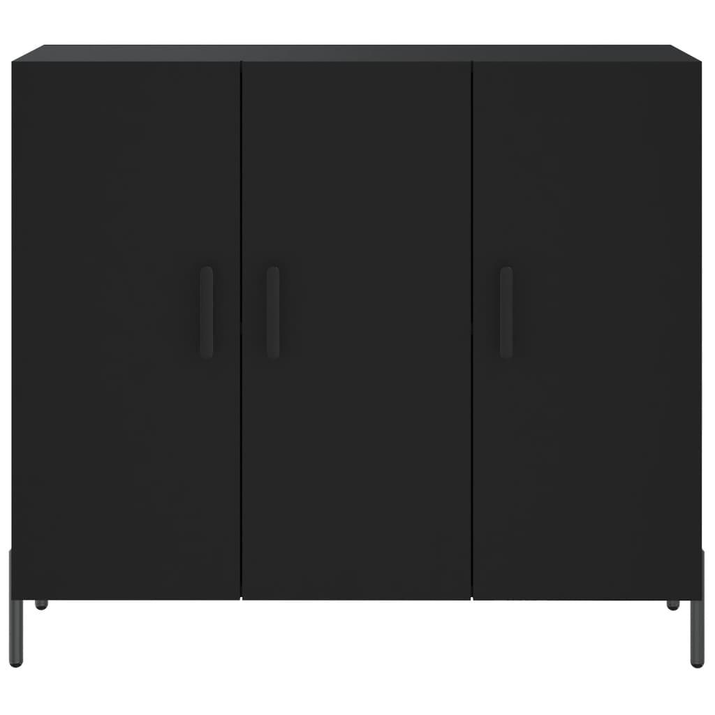 vidaXL Dulap, negru, 90x34x80 cm, lemn compozit