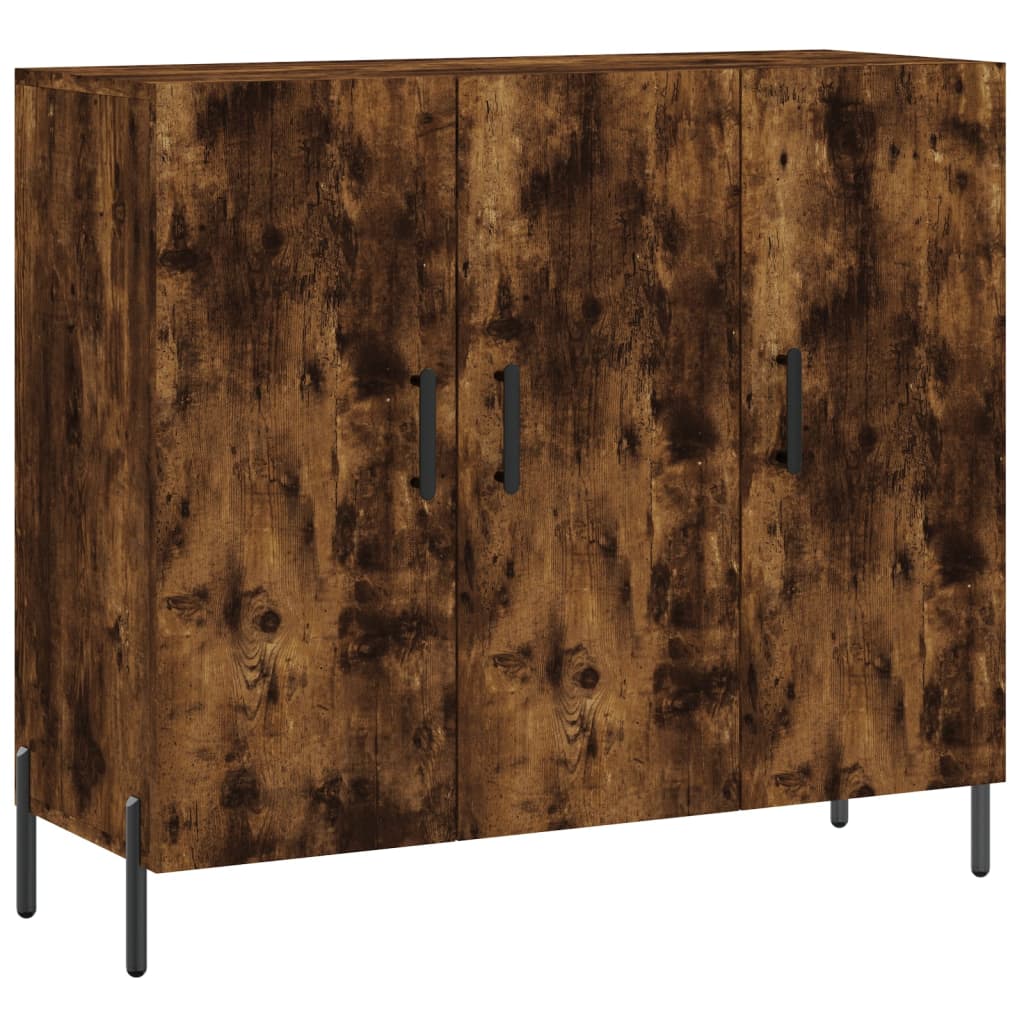 vidaXL Dulap, stejar fumuriu, 90x34x80 cm, lemn compozit
