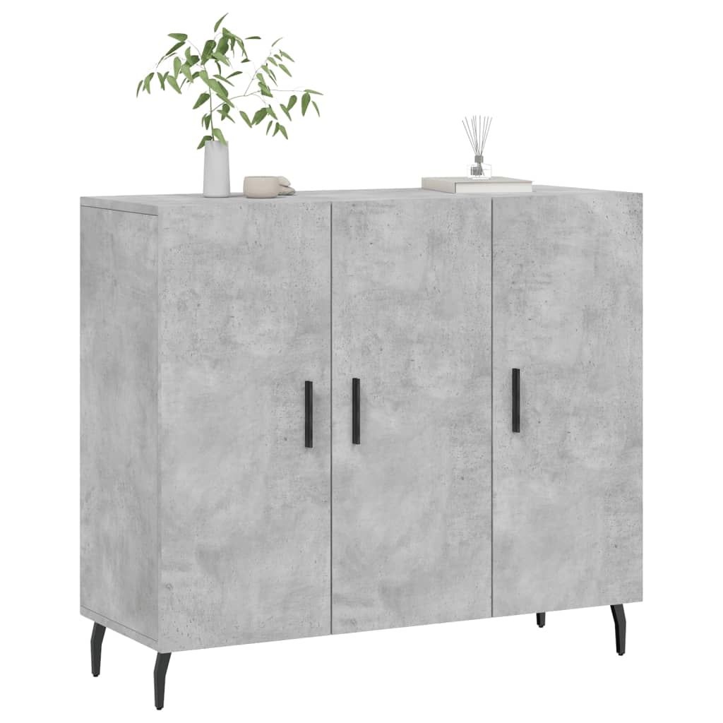 vidaXL Dulap, gri beton, 90x34x80 cm, lemn compozit vidaXL Dulap, gri beton, 90x34x80 cm, lemn compozit
