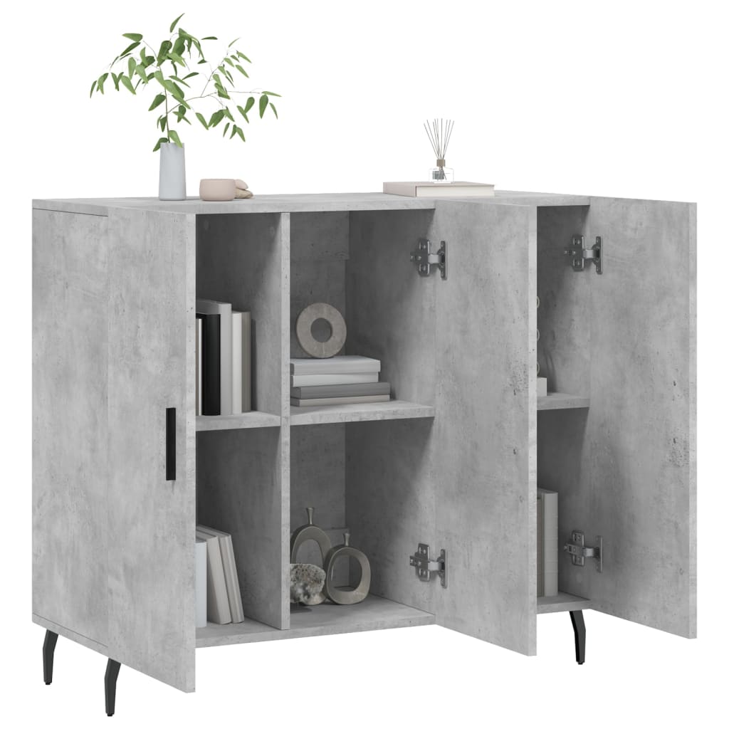 vidaXL Dulap, gri beton, 90x34x80 cm, lemn compozit vidaXL Dulap, gri beton, 90x34x80 cm, lemn compozit