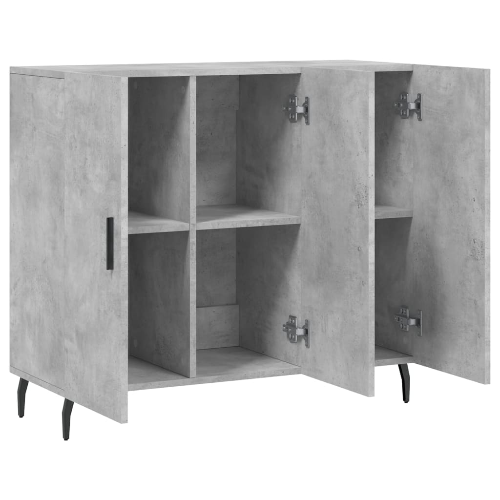vidaXL Dulap, gri beton, 90x34x80 cm, lemn compozit vidaXL Dulap, gri beton, 90x34x80 cm, lemn compozit