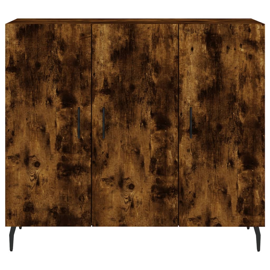 vidaXL Dulap, stejar fumuriu, 90x34x80 cm, lemn compozit