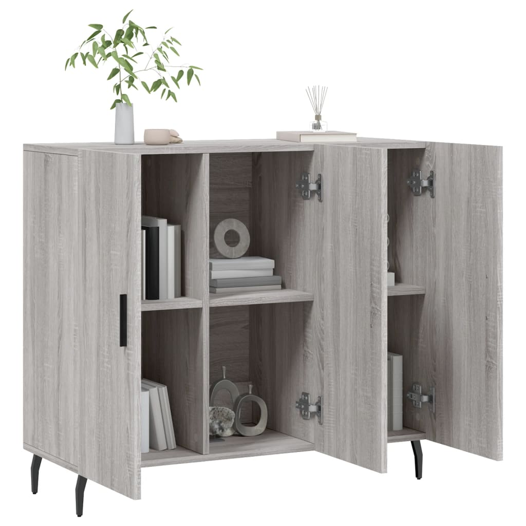 vidaXL Dulap, gri sonoma, 90x34x80 cm, lemn compozit