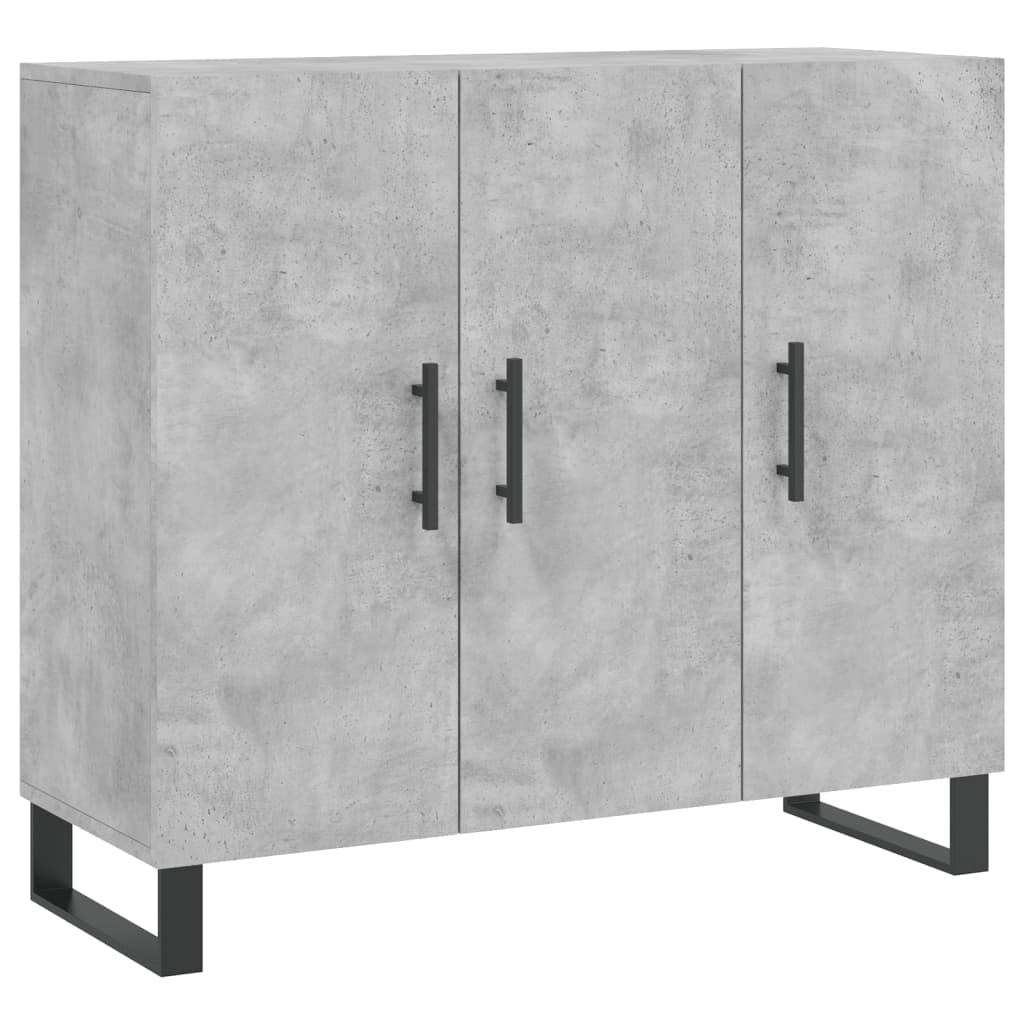 vidaXL Dulap, gri beton, 90x34x80 cm, lemn compozit