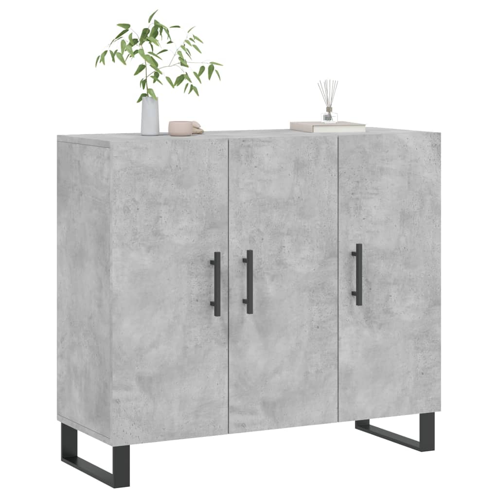 vidaXL Dulap, gri beton, 90x34x80 cm, lemn compozit