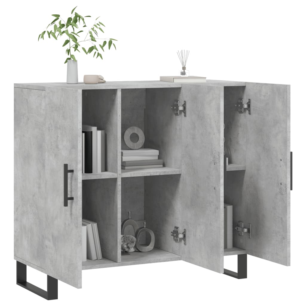 vidaXL Dulap, gri beton, 90x34x80 cm, lemn compozit