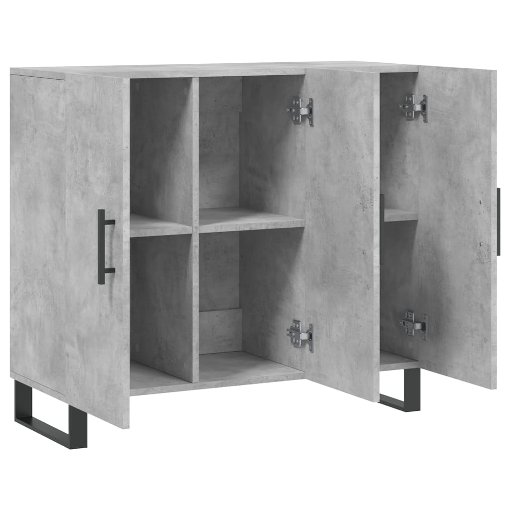 vidaXL Dulap, gri beton, 90x34x80 cm, lemn compozit