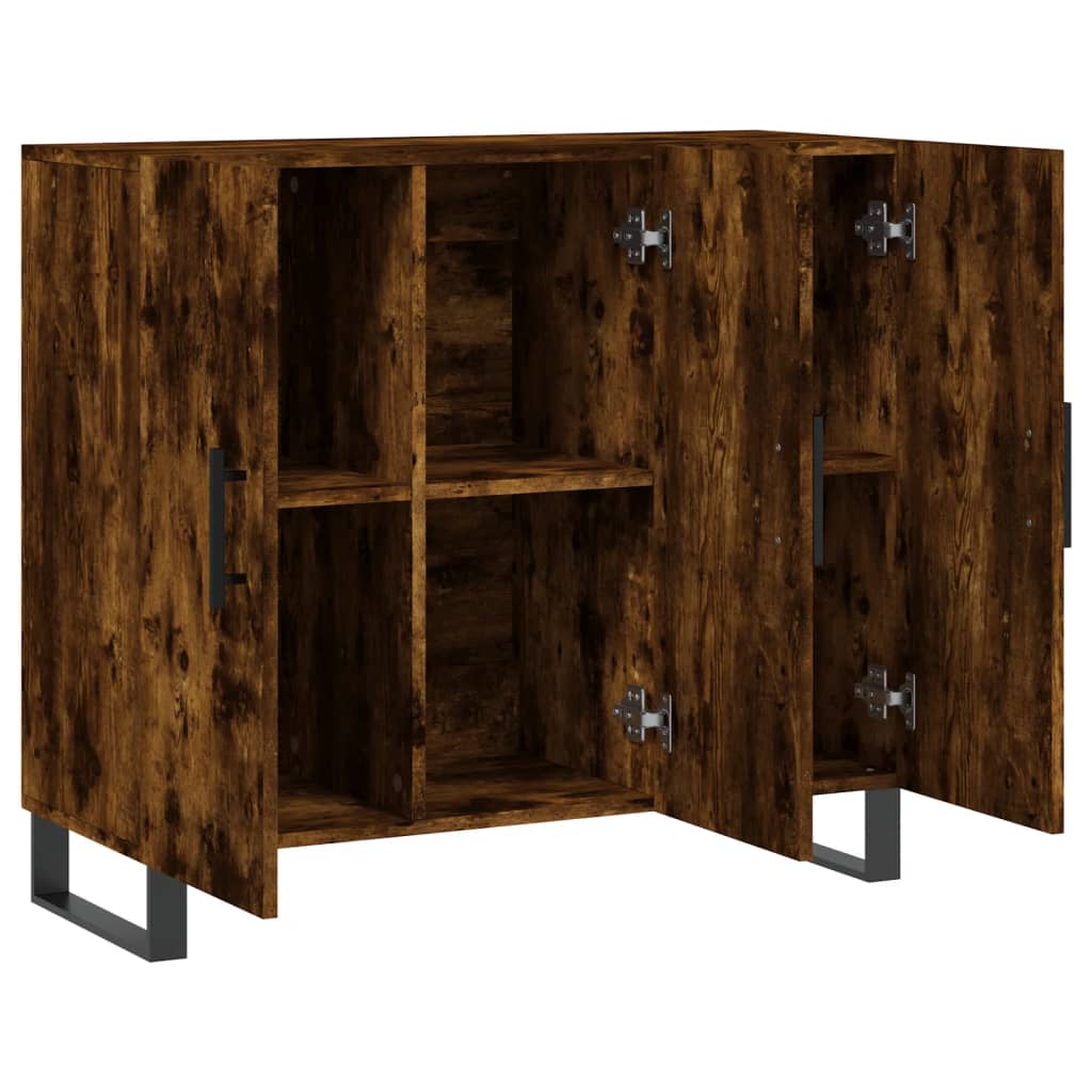 vidaXL Dulap, stejar fumuriu, 90x34x80 cm, lemn compozit