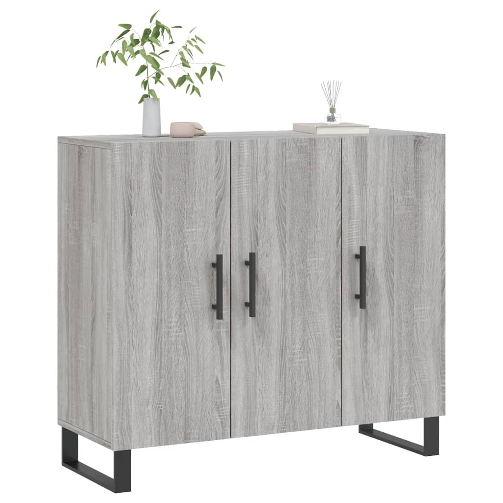 vidaXL Dulap, gri sonoma, 90x34x80 cm, lemn compozit