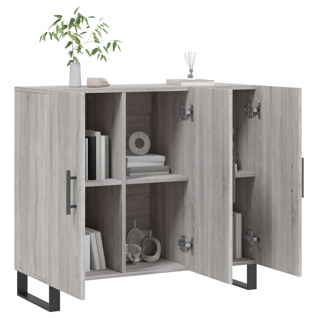 vidaXL Dulap, gri sonoma, 90x34x80 cm, lemn compozit