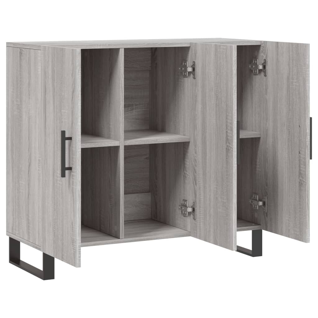 vidaXL Dulap, gri sonoma, 90x34x80 cm, lemn compozit
