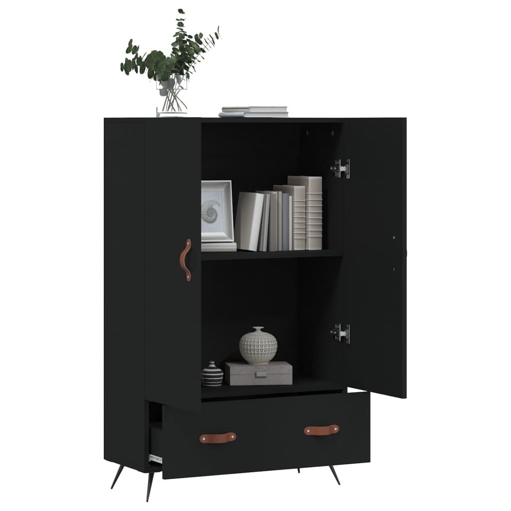 vidaXL Dulap înalt, negru, 69,5x31x115 cm, lemn prelucrat vidaXL Dulap înalt, negru, 69,5x31x115 cm, lemn prelucrat