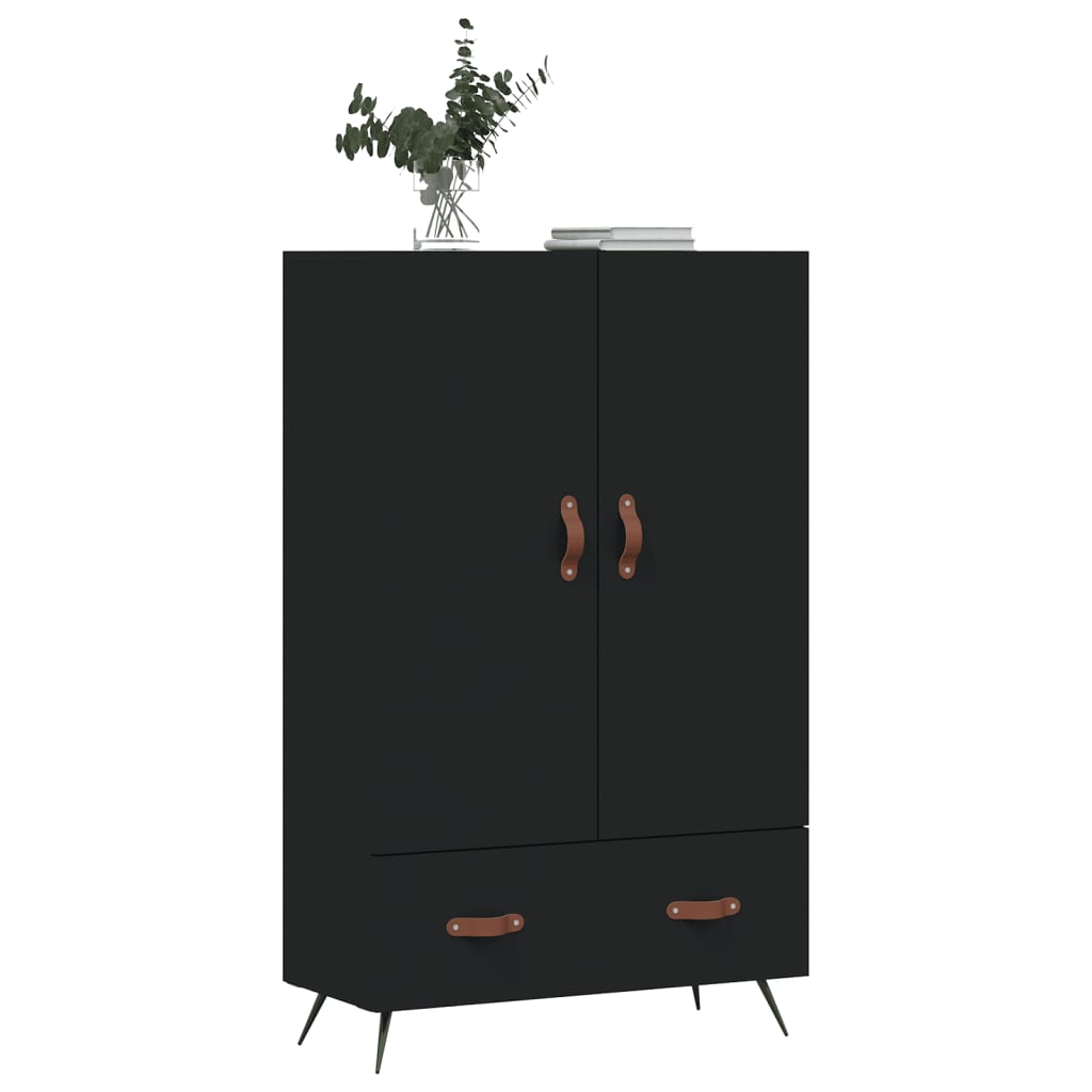 vidaXL Dulap înalt, negru, 69,5x31x115 cm, lemn prelucrat vidaXL Dulap înalt, negru, 69,5x31x115 cm, lemn prelucrat