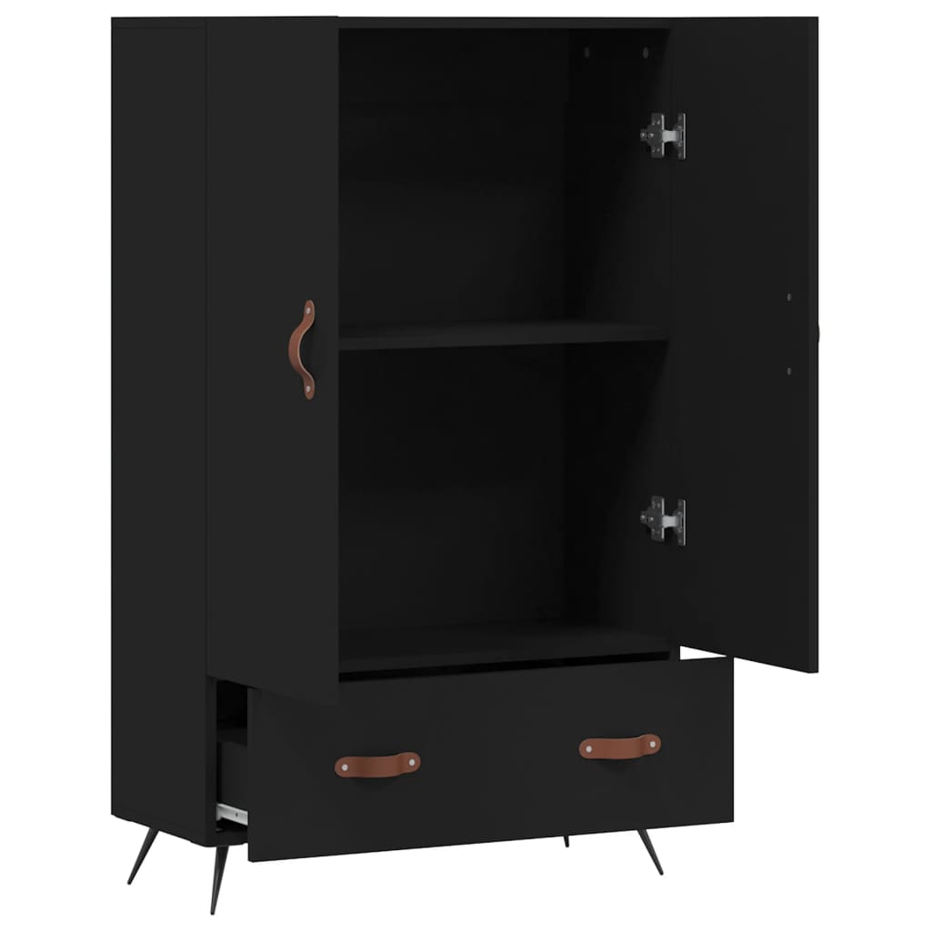 vidaXL Dulap înalt, negru, 69,5x31x115 cm, lemn prelucrat vidaXL Dulap înalt, negru, 69,5x31x115 cm, lemn prelucrat