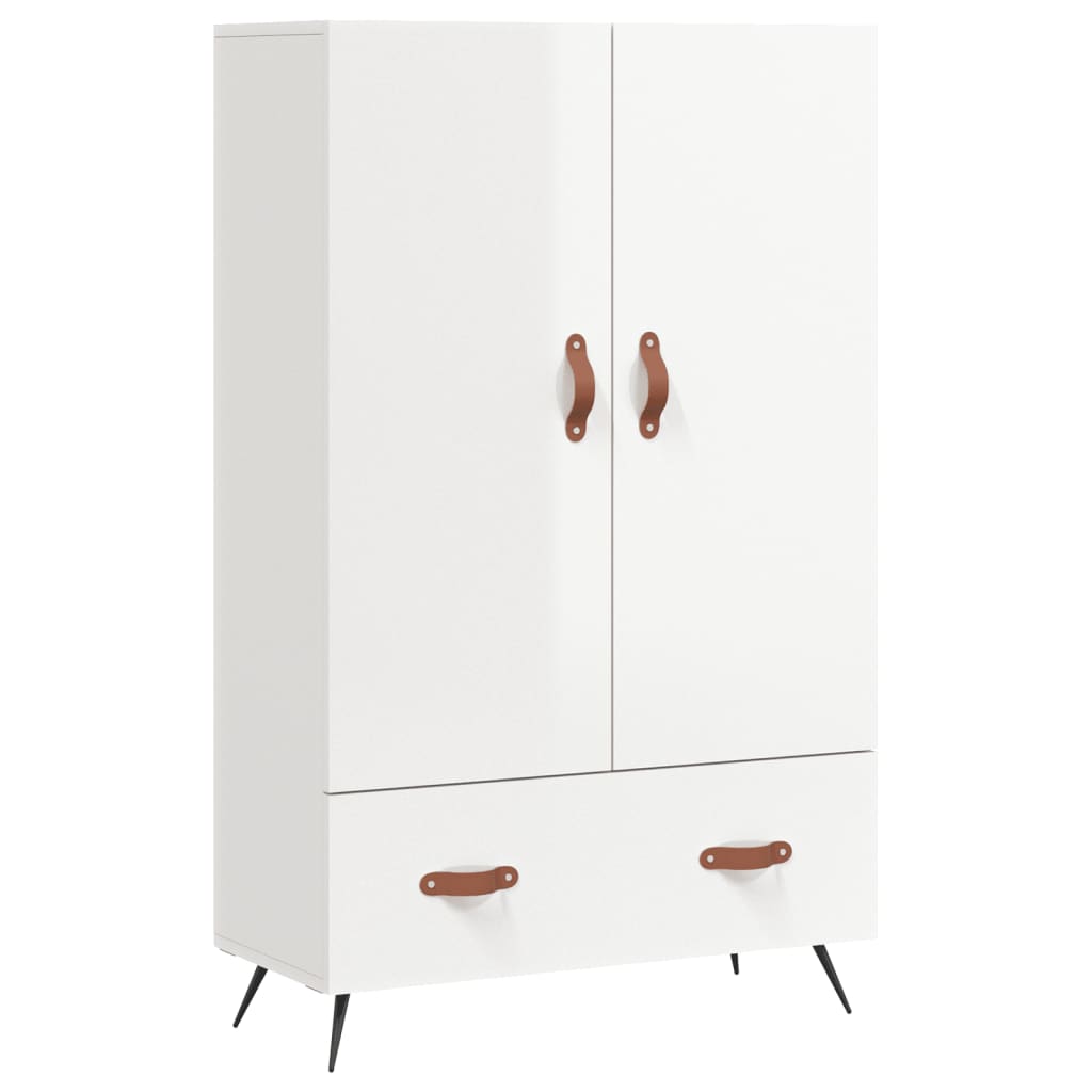 vidaXL Dulap înalt, alb extralucios, 69,5x31x115 cm, lemn prelucrat vidaXL Dulap înalt, alb extralucios, 69,5x31x115 cm, lemn prelucrat
