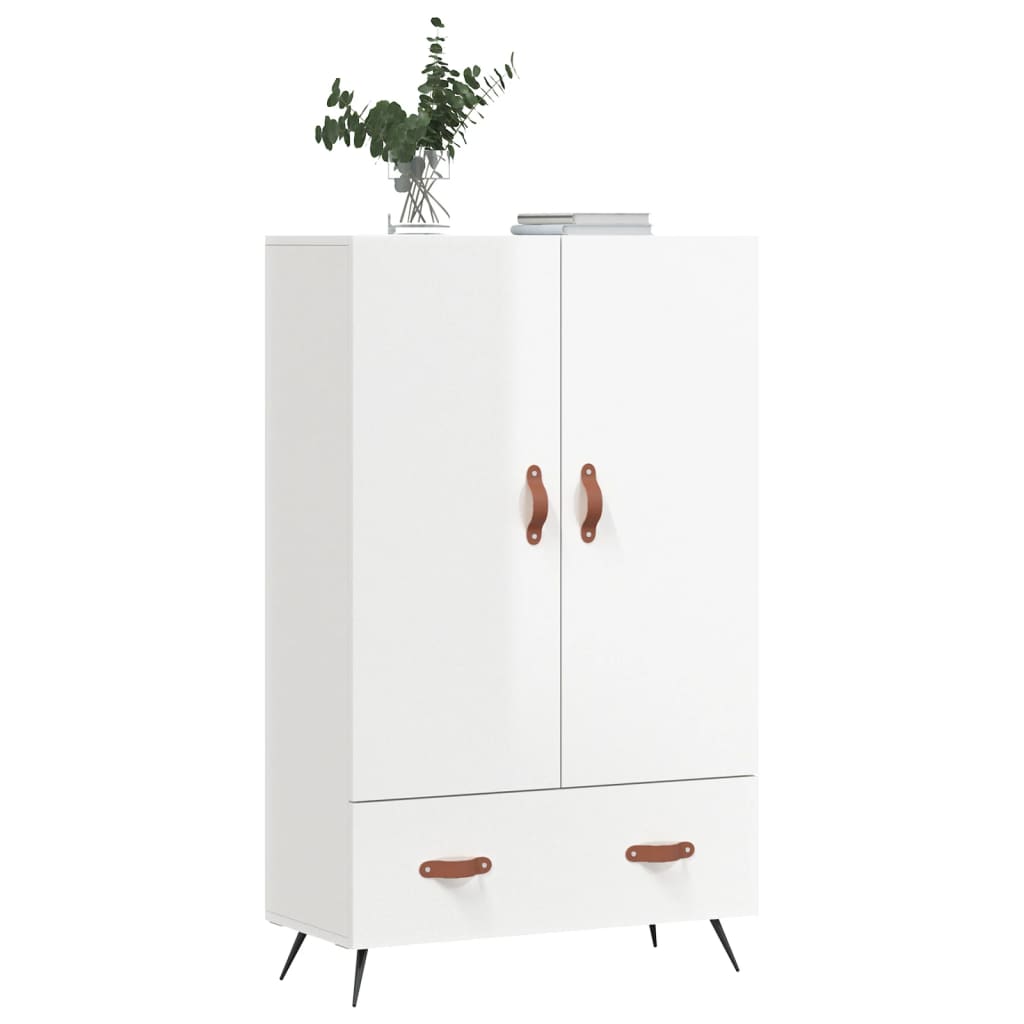 vidaXL Dulap înalt, alb extralucios, 69,5x31x115 cm, lemn prelucrat vidaXL Dulap înalt, alb extralucios, 69,5x31x115 cm, lemn prelucrat