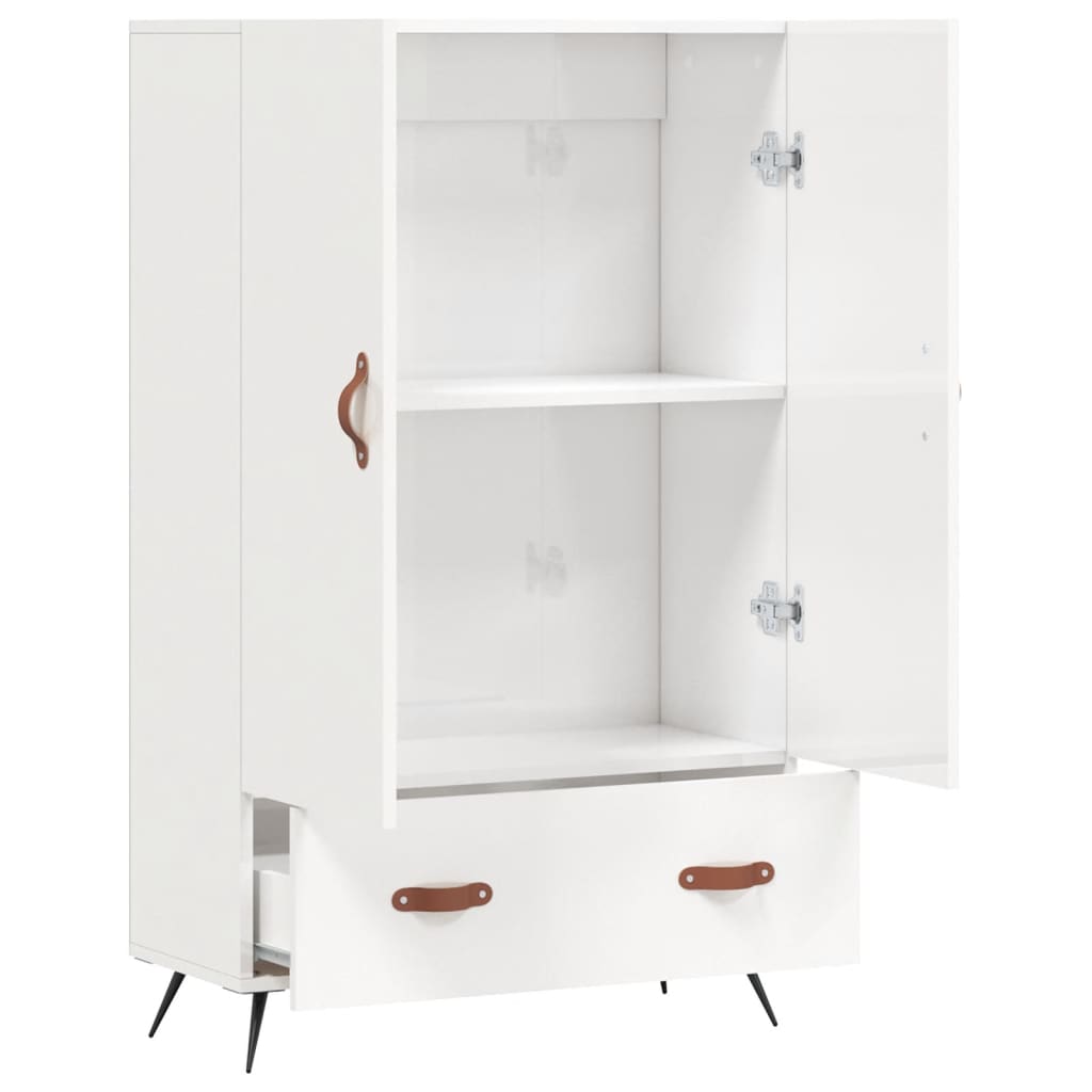 vidaXL Dulap înalt, alb extralucios, 69,5x31x115 cm, lemn prelucrat vidaXL Dulap înalt, alb extralucios, 69,5x31x115 cm, lemn prelucrat
