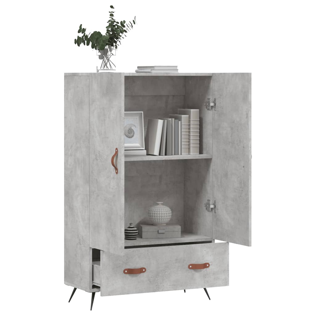 vidaXL Dulap înalt, gri beton, 69,5x31x115 cm, lemn compozit