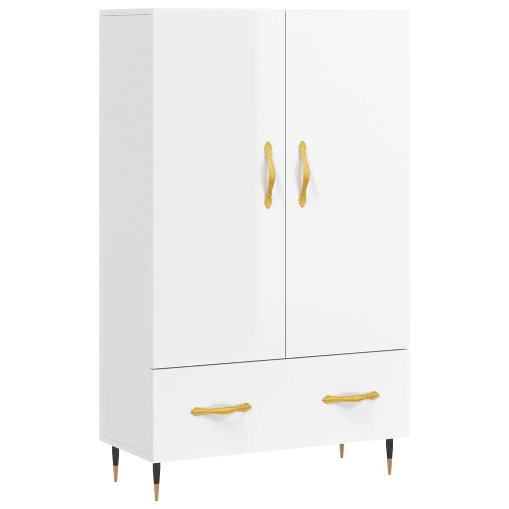 vidaXL Dulap înalt, alb extralucios, 69,5x31x115 cm, lemn prelucrat vidaXL Dulap înalt, alb extralucios, 69,5x31x115 cm, lemn prelucrat