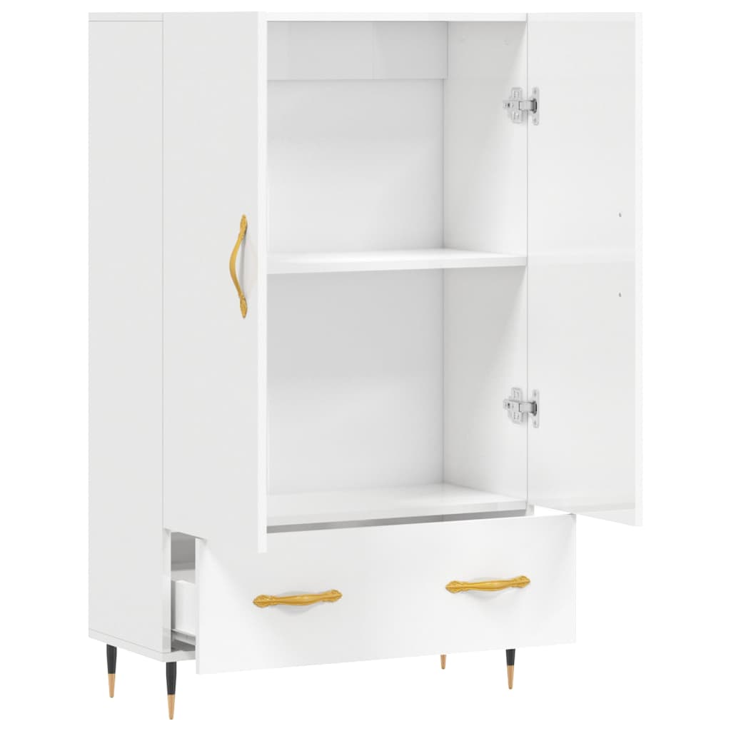 vidaXL Dulap înalt, alb extralucios, 69,5x31x115 cm, lemn prelucrat vidaXL Dulap înalt, alb extralucios, 69,5x31x115 cm, lemn prelucrat