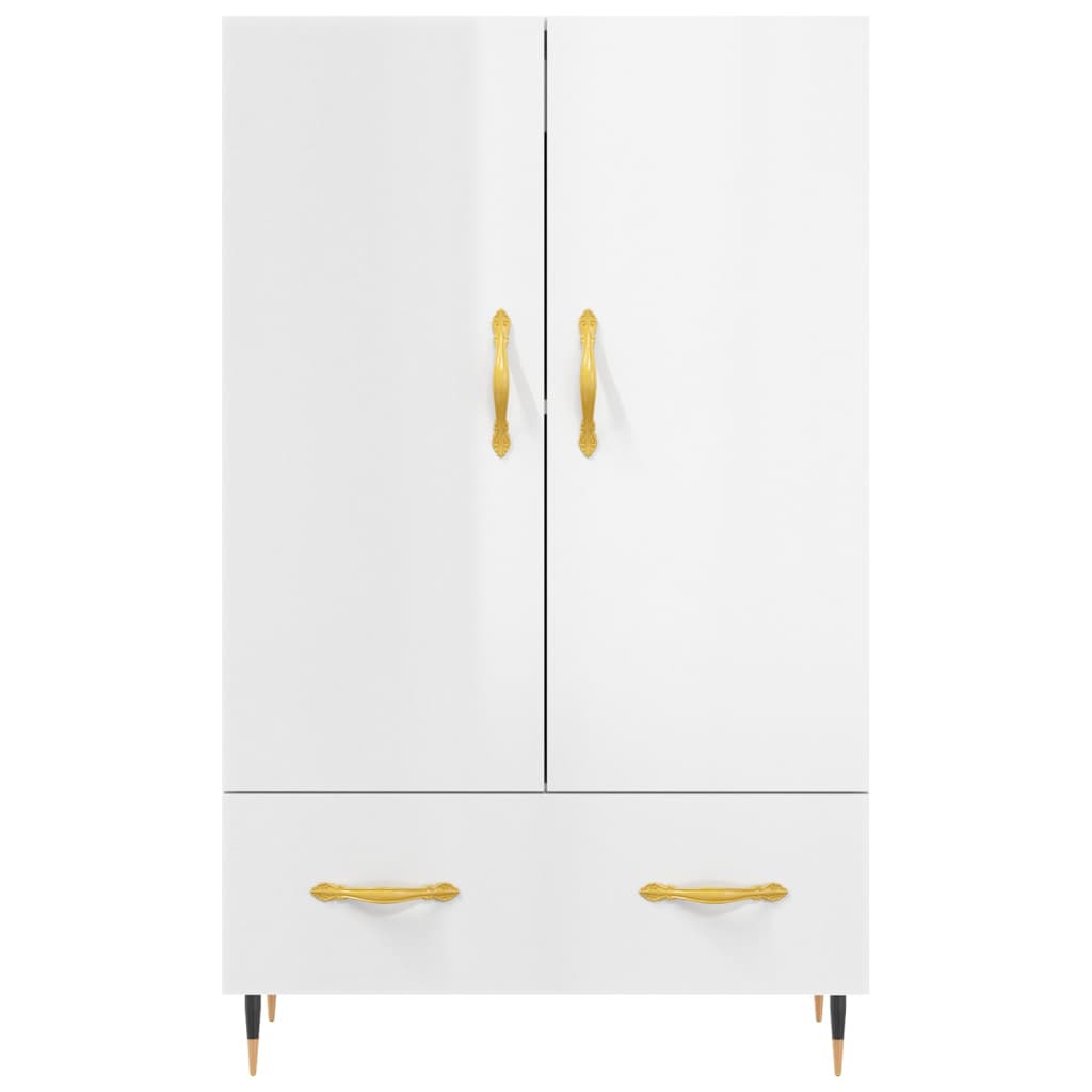 vidaXL Dulap înalt, alb extralucios, 69,5x31x115 cm, lemn prelucrat vidaXL Dulap înalt, alb extralucios, 69,5x31x115 cm, lemn prelucrat