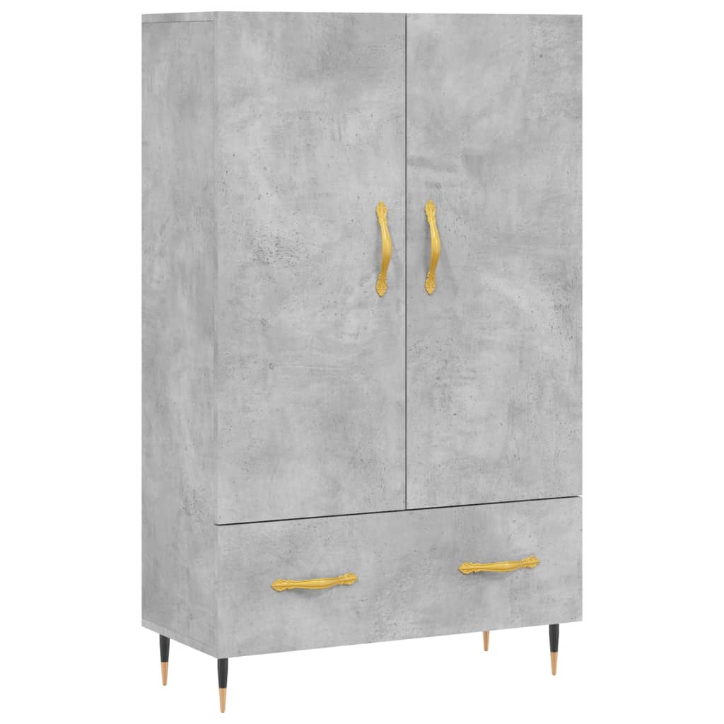 vidaXL Dulap înalt, gri beton, 69,5x31x115 cm, lemn prelucrat