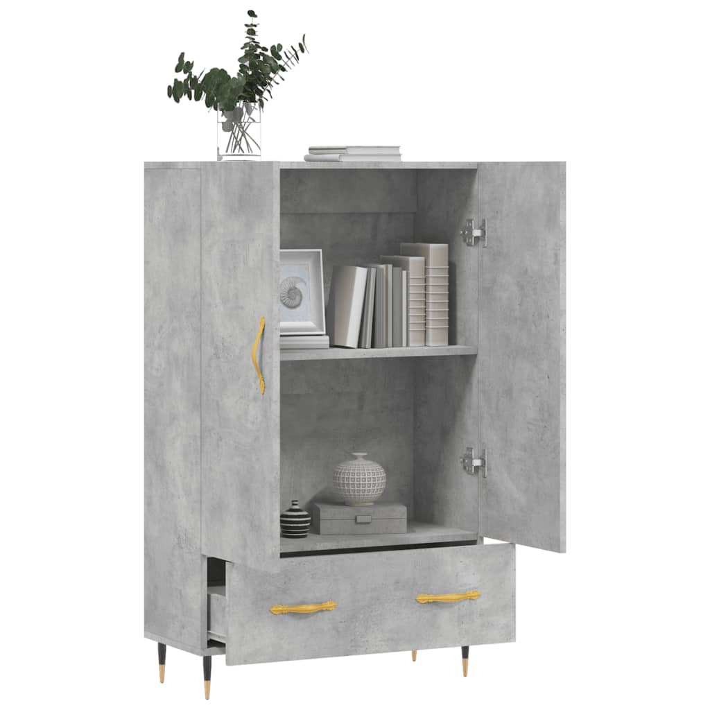 vidaXL Dulap înalt, gri beton, 69,5x31x115 cm, lemn prelucrat