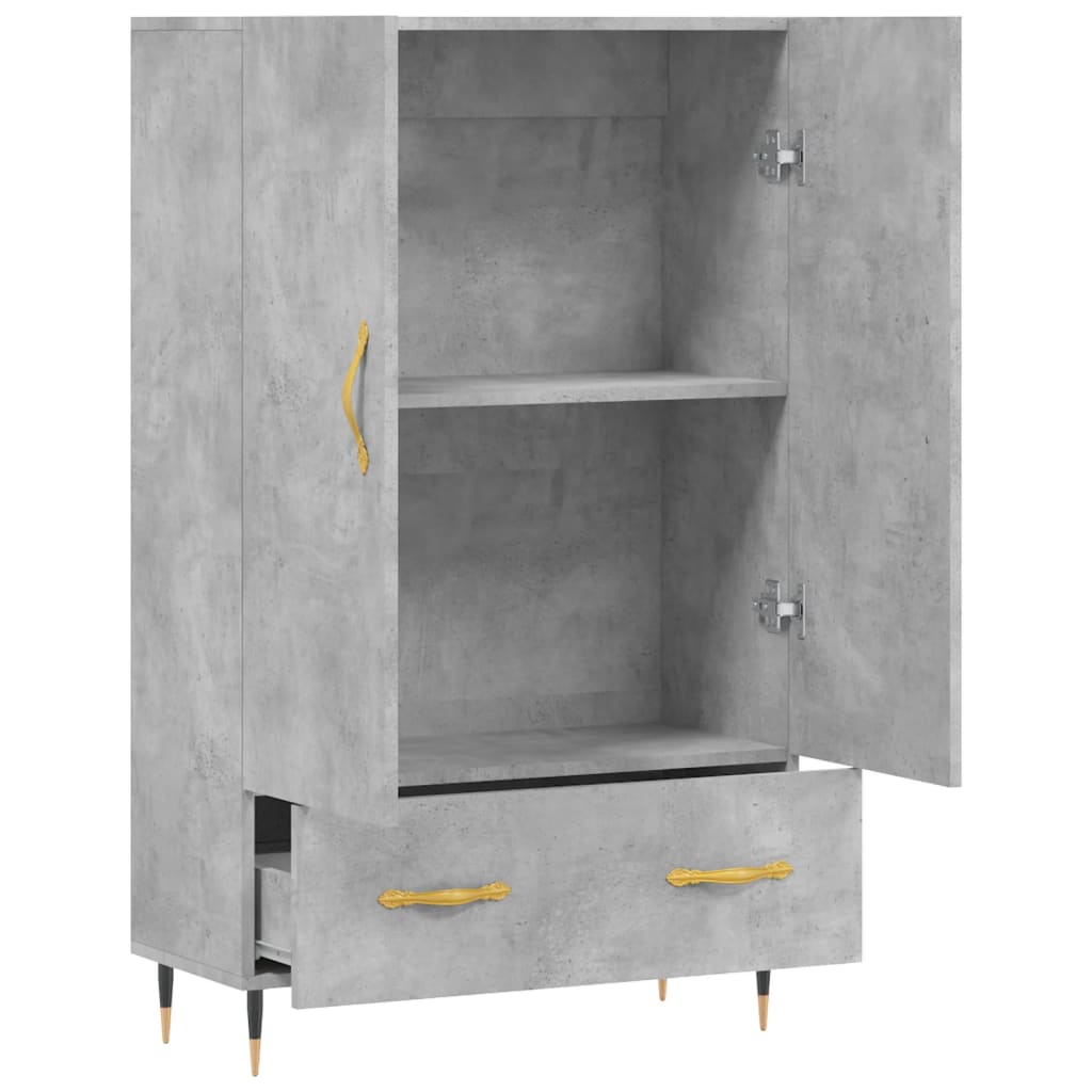 vidaXL Dulap înalt, gri beton, 69,5x31x115 cm, lemn prelucrat