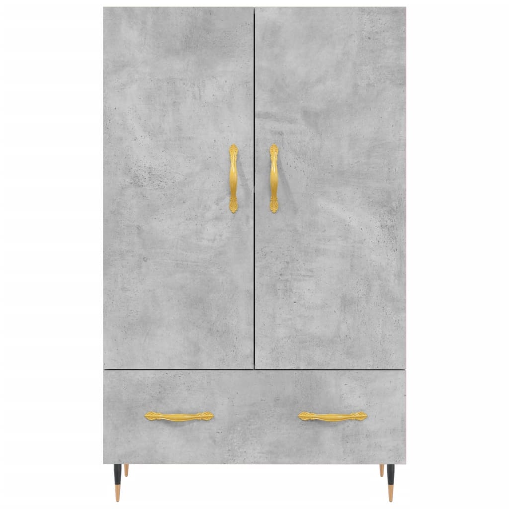 vidaXL Dulap înalt, gri beton, 69,5x31x115 cm, lemn prelucrat