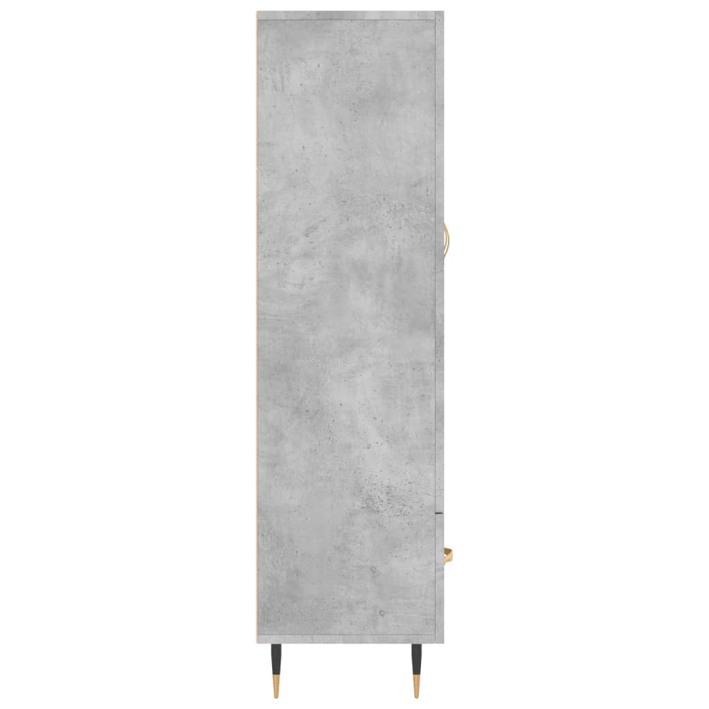 vidaXL Dulap înalt, gri beton, 69,5x31x115 cm, lemn prelucrat