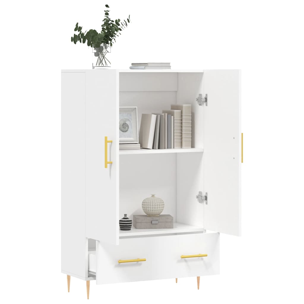 vidaXL Dulap înalt, alb, 69,5x31x115 cm, lemn prelucrat