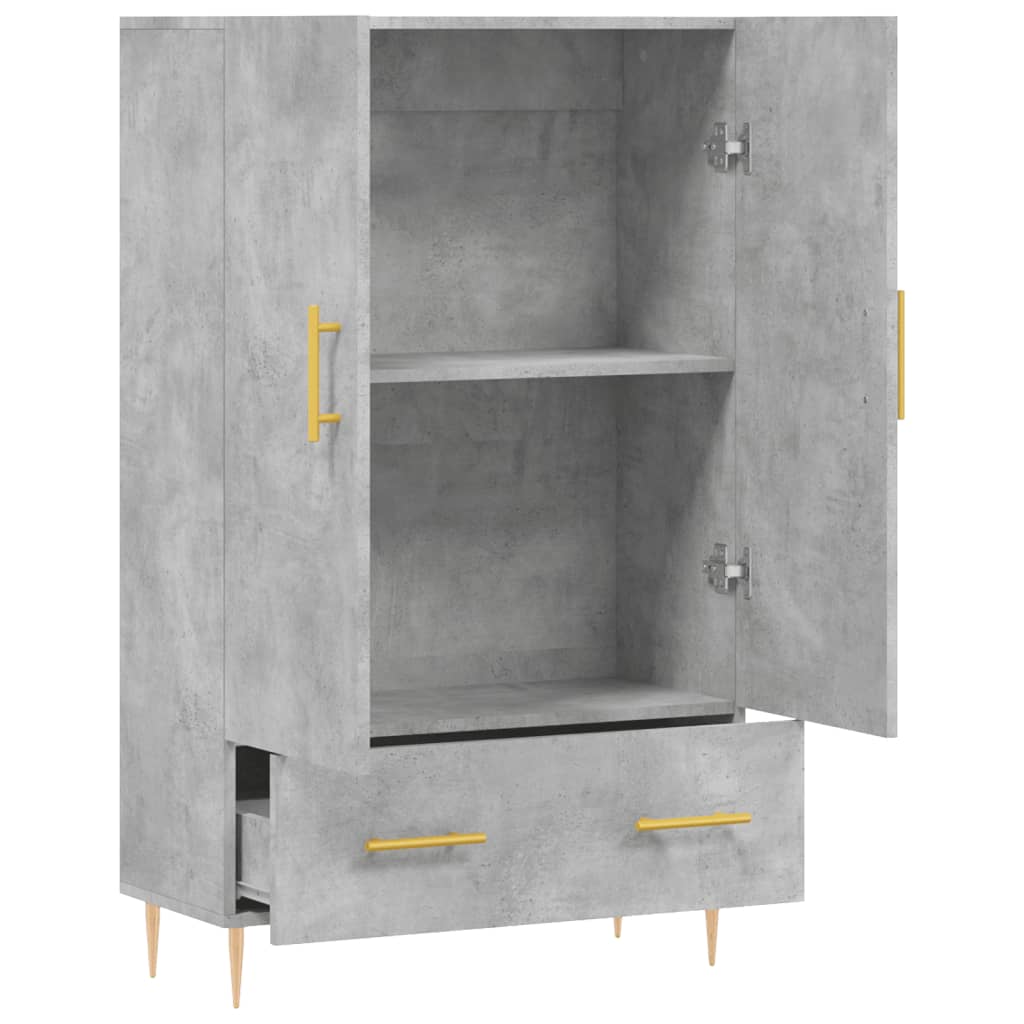 vidaXL Dulap înalt, gri beton, 69,5x31x115 cm, lemn prelucrat