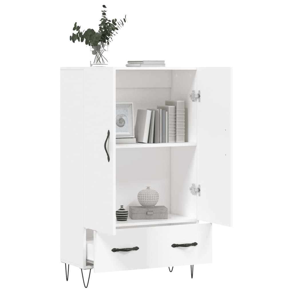 vidaXL Dulap înalt, alb, 69,5x31x115 cm, lemn prelucrat