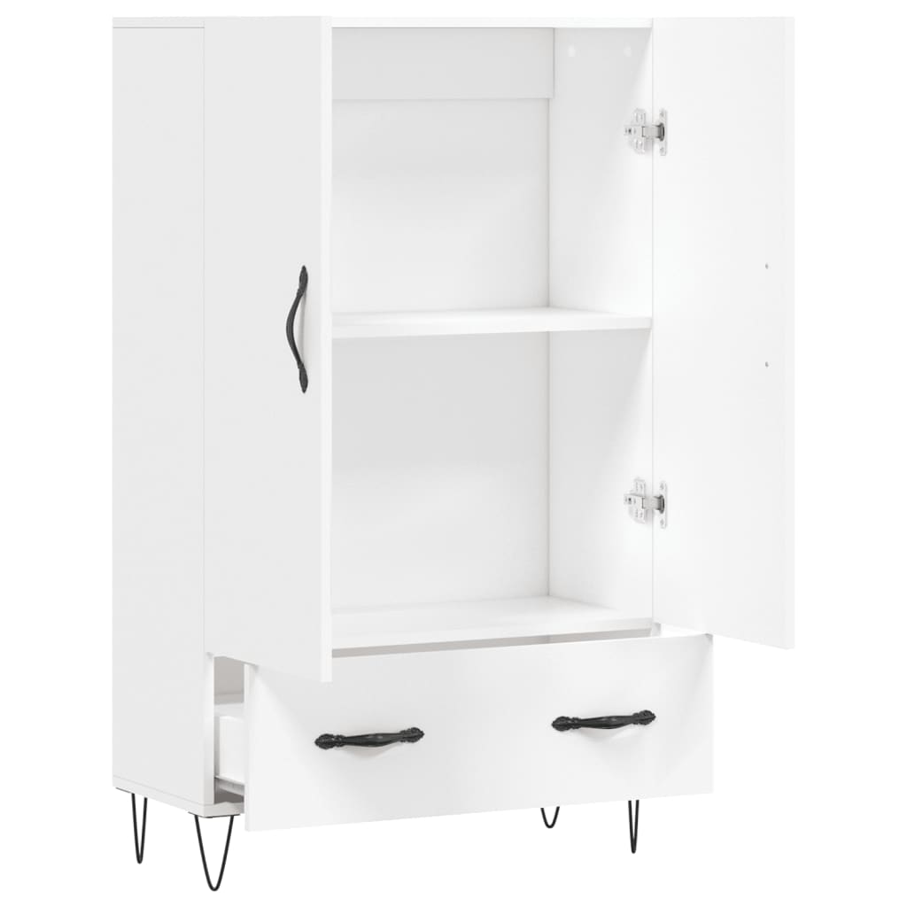 vidaXL Dulap înalt, alb, 69,5x31x115 cm, lemn prelucrat