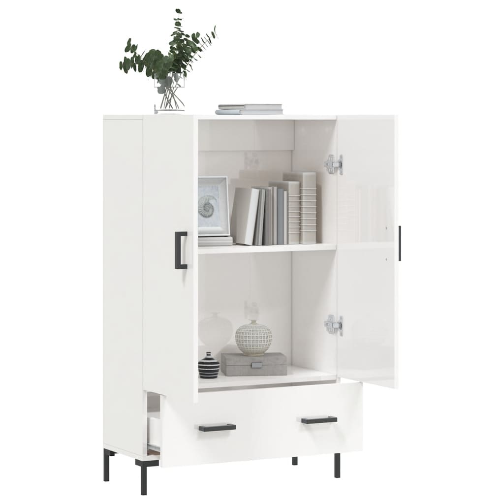 vidaXL Dulap înalt, alb extralucios, 69,5x31x115 cm, lemn prelucrat vidaXL Dulap înalt, alb extralucios, 69,5x31x115 cm, lemn prelucrat
