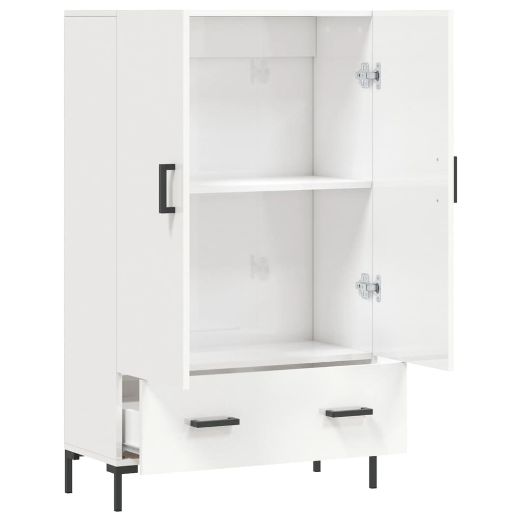 vidaXL Dulap înalt, alb extralucios, 69,5x31x115 cm, lemn prelucrat vidaXL Dulap înalt, alb extralucios, 69,5x31x115 cm, lemn prelucrat
